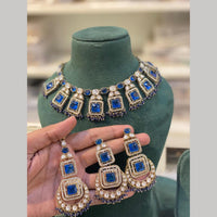 Hira Collections Designer Polki Kundan Stone And Pearl Choker Necklace Set 
