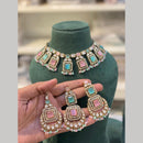 Hira Collections Designer Polki Kundan Stone And Pearl Choker Necklace Set