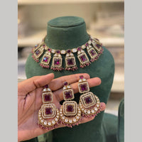 Hira Collections Designer Polki Kundan Stone And Pearl Choker Necklace Set
