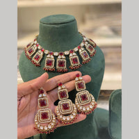 Hira Collections Designer Polki Kundan Stone And Pearl Choker Necklace Set