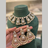 Hira Collections Designer Polki Kundan Stone And Pearl Choker Necklace Set