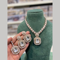 Hira Collections Ethnic Kundan And Druzy Crystal Designer Necklace Set