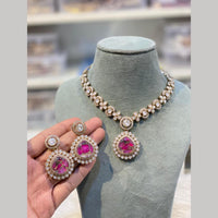 Hira Collections Ethnic Kundan And Druzy Crystal Designer Necklace Set
