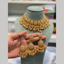 Hira Collections Designer Kundan Stone And Pearl Choker Necklace Set 