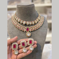 Hira Collections Designer Polki Kundan Stone Necklace Set for Women