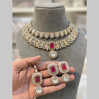 Hira Collections Designer Polki Kundan Stone Necklace Set for Women