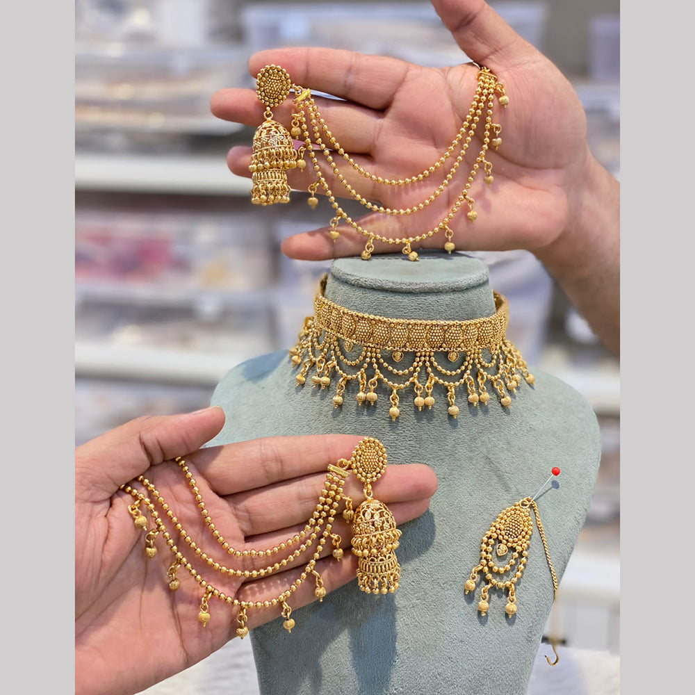 Hira Collections Designer Pearl Choker Necklace Set 