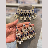 Hira Collections Designer Kundan Stone And Pearl Choker Necklace Set
