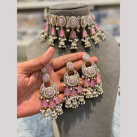 Hira Collections Designer Kundan Stone And Pearl Choker Necklace Set