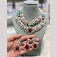 Hira Collections Designer Polki Kundan Stone And Pearl Choker Necklace Set