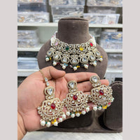 Hira Collections Designer Polki Kundan Stone And Pearl Choker Necklace Set
