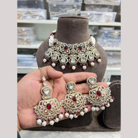 Hira Collections Designer Polki Kundan Stone And Pearl Choker Necklace Set
