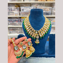 Hira Collections Designer Kundan Stone And Beads Long Necklace Set