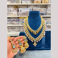 Hira Collections Designer Kundan Stone And Beads Long Necklace Set