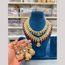 Hira Collections Designer Kundan Stone And Beads Long Necklace Set