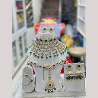 Hira Collections Designer Kundan Stone Semi Bridal Necklace Set