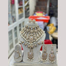 Hira Collections Designer Kundan Stone Semi Bridal Necklace Set