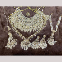 Hira Collections Designer Crystal Stone Semi Bridal Necklace Set