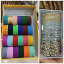 Hira Collections Fashionable Mirror And Austrian Stone Bangles Set