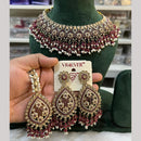 Hira Collections Fancy Crystal Stone And Pearl Ethnic Choker Necklace Set