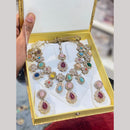 Hira Collections Designer Pota Stone And Austrian Stone Necklace Set