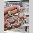 Hira Collections Kundan Stone And Pearl Triple-Tier Jhumki Earrings