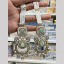 Hira Collections Premium Pota Stone And Kundan Stone Pearl Jhumki Earrings With Kanchian