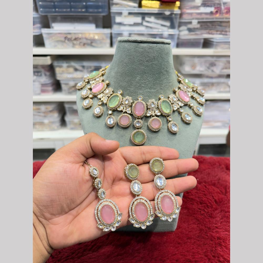 Hira Collections Designer Polki Kundan Stone Necklace Set