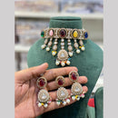 Hira Collections Designer Polki Kundan Stone And Beads Choker Necklace Set