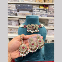 Hira Collections Designer Polki Kundan Stone And Beads Choker Necklace Set