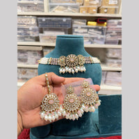 Hira Collections Designer Polki Kundan Stone And Beads Choker Necklace Set