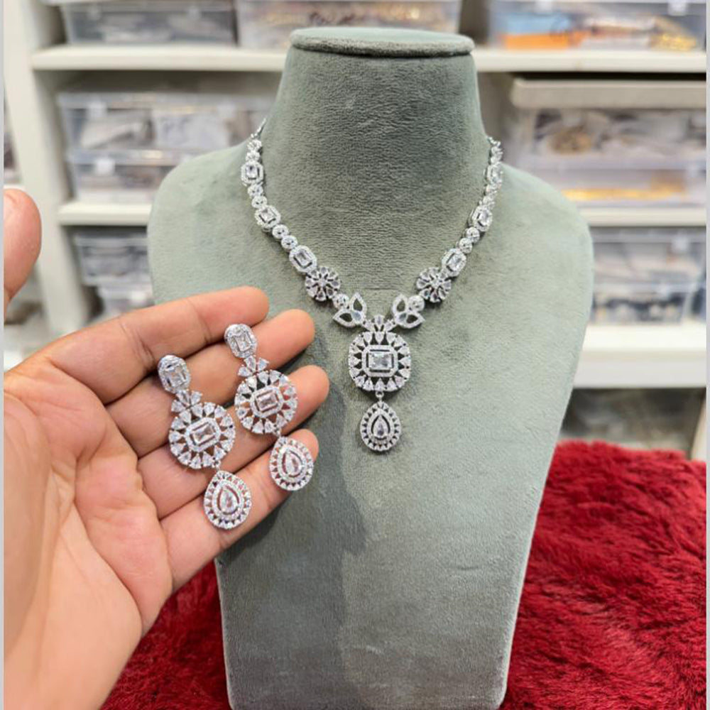 Hira Collections Designer American Daimond Necklace Set