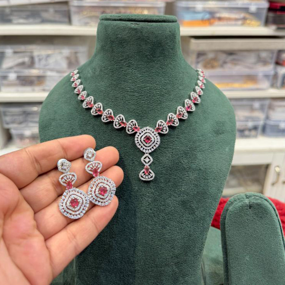 Hira Collections Designer American Daimond Necklace Set