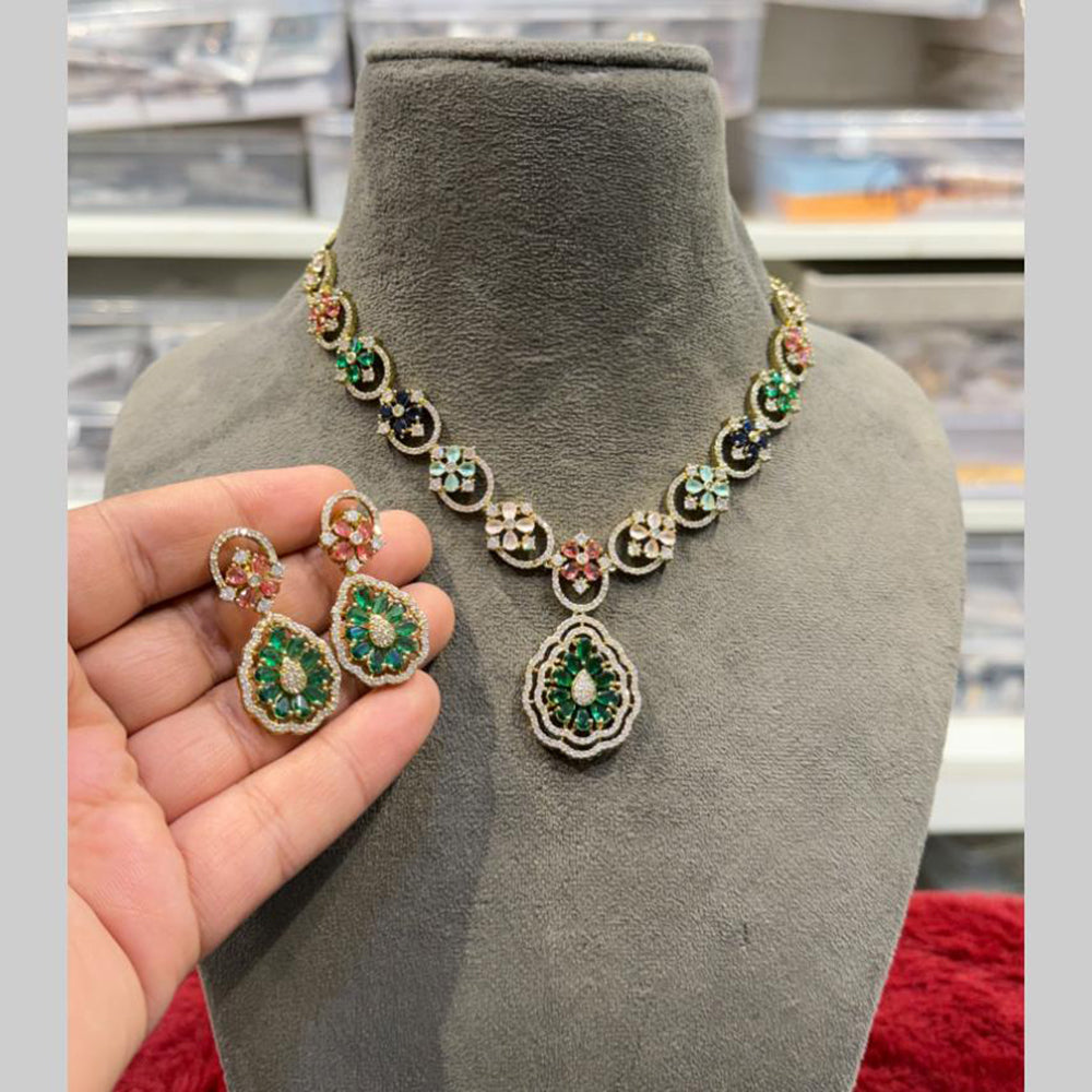 Hira Collections Designer American Daimond Necklace Set