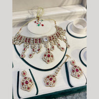 Hira Collections Decent Pota Stone Choker Necklace Set