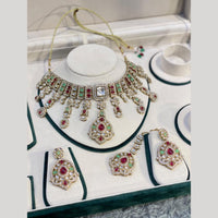 Hira Collections Decent Pota Stone Choker Necklace Set