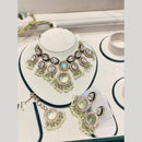 Hira Collections Luxury Crystal Stone And Pearl Choker Necklace Set