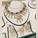 Hira Collections Luxury Polki Kundan Stone And Pota Stone Necklace Set 