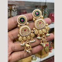 Hira Collections Glamorous Pota Stone And Pearl Dangler Earrings
