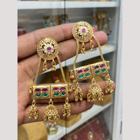 Hira Collections Glamorous Pota Stone And Pearl Jhumki Earrings