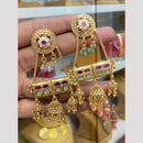 Hira Collections Glamorous Pota Stone And Pearl Jhumki Earrings