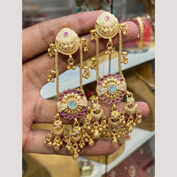 Hira Collections Glamorous Pota Stone And Pearl Jhumki Earrings