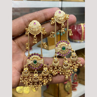 Hira Collections Glamorous Pota Stone And Pearl Jhumki Earrings