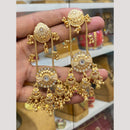Hira Collections Glamorous Pota Stone And Pearl Jhumki Earrings