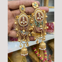 Hira Collections Glamorous Pota Stone And Pearl Jhumki Earrings