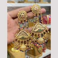 Hira Collections Glamorous Pota Stone And Pearl Jhumki Earrings