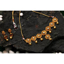 Darshana Jewels Gold Plated Pota Stone Choker Necklace Set