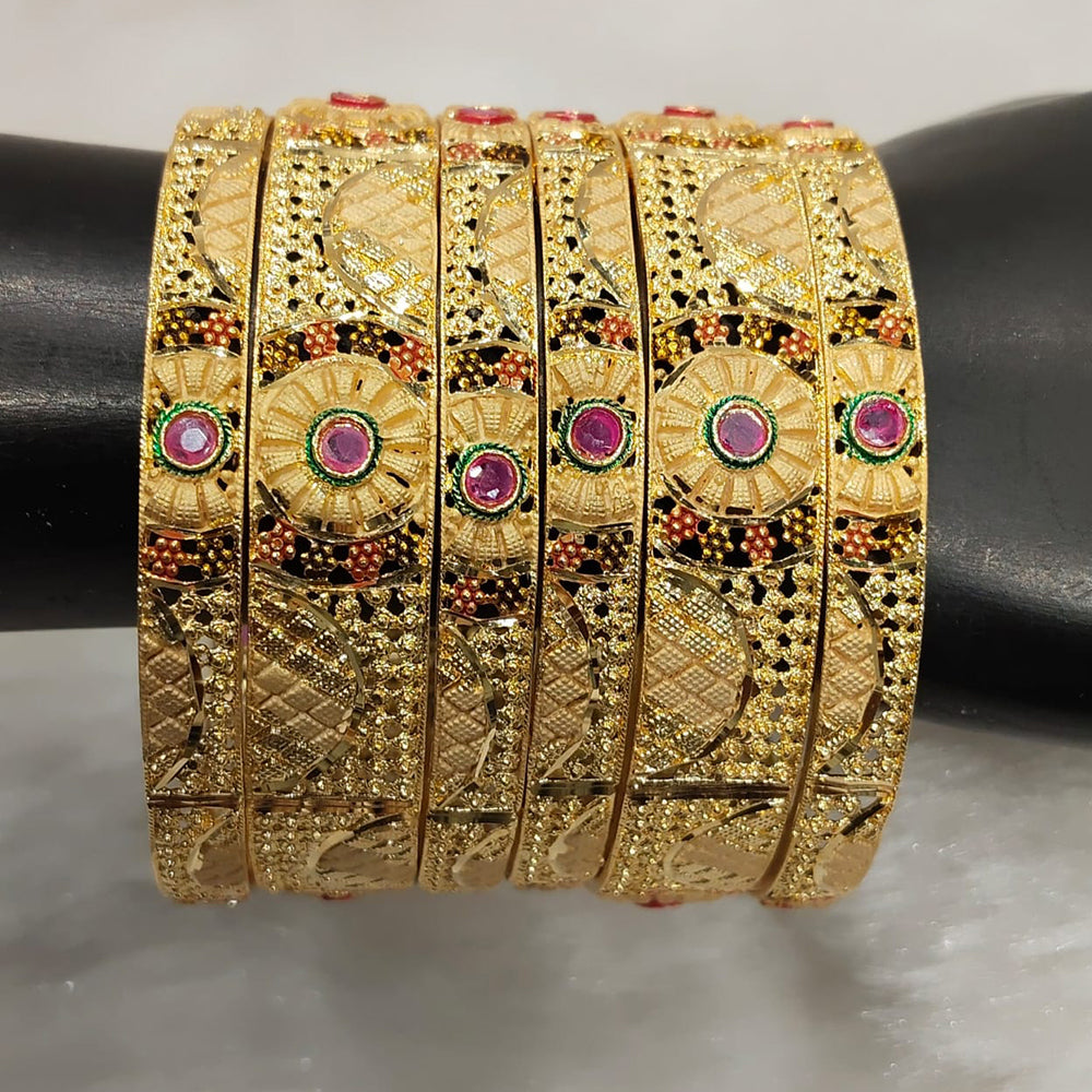 Pari Art Jewellery Forming Pota Stone Bangles Set