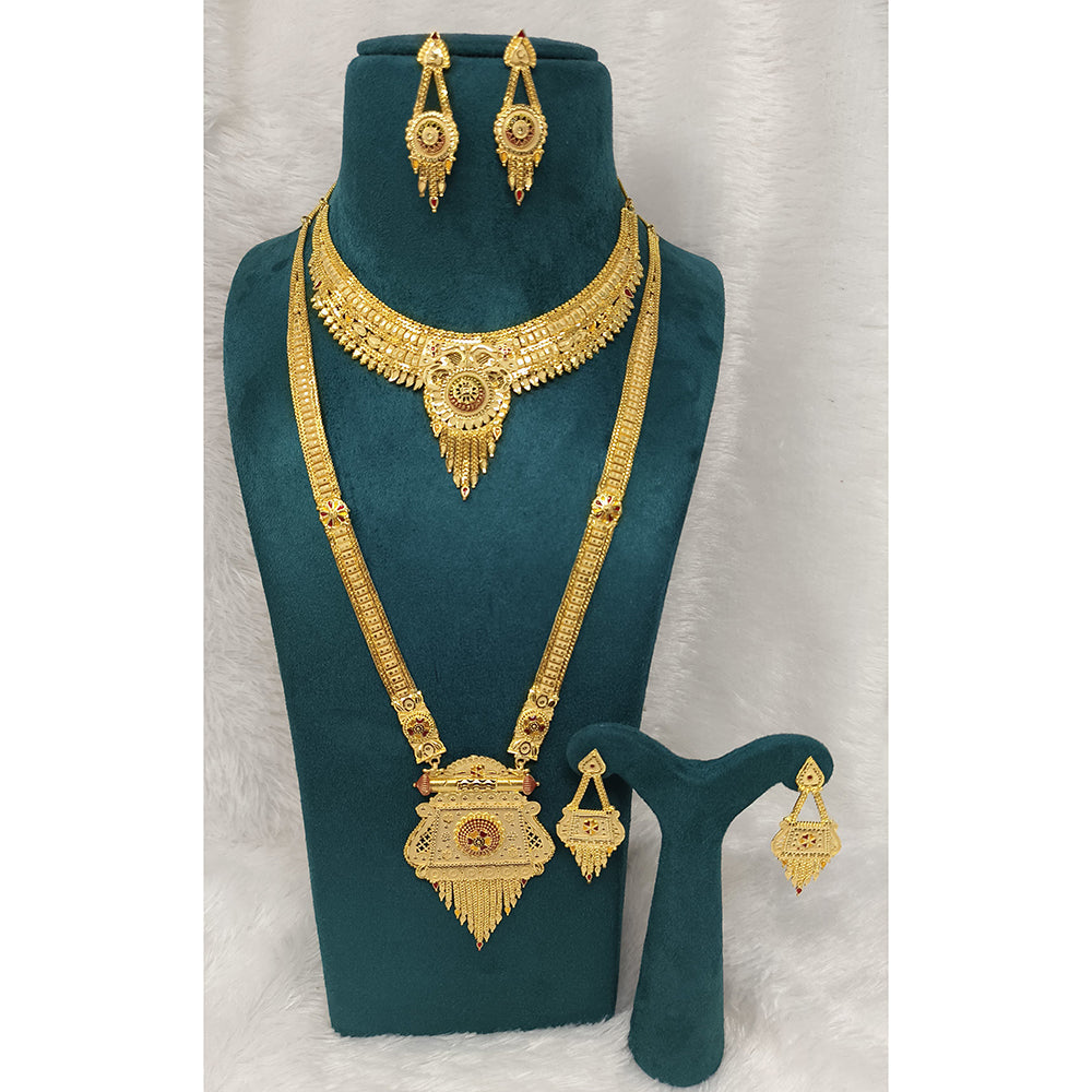 Pari Art Jewellery Royal Forming Double Necklace Set