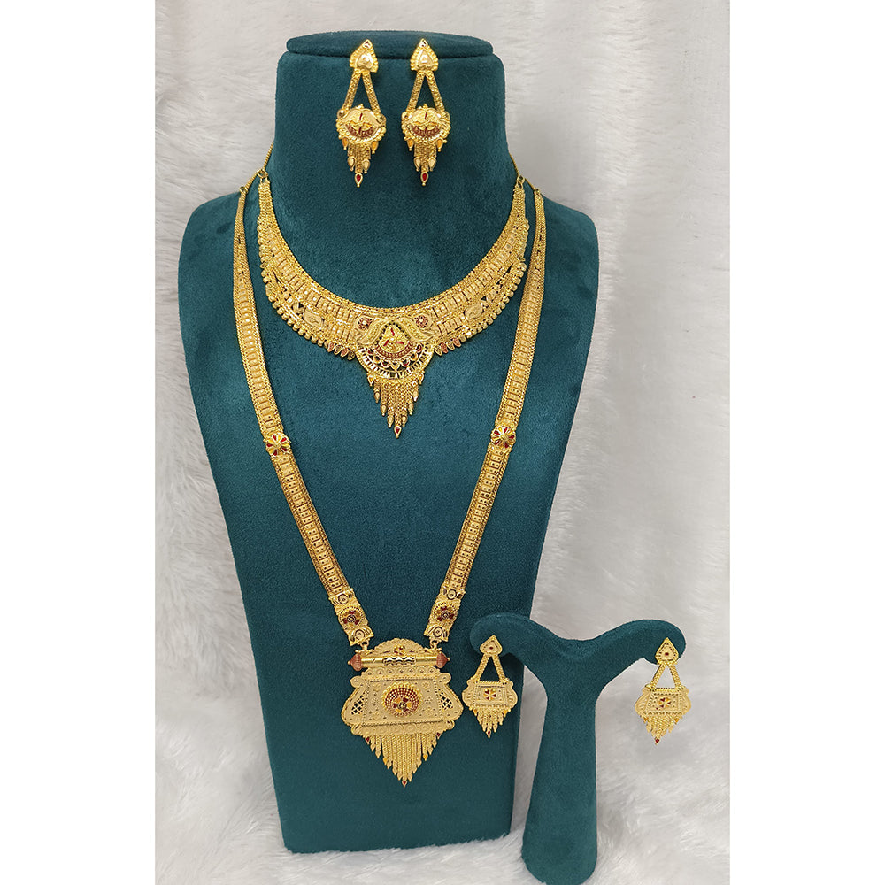 Pari Art Jewellery Royal Forming Double Necklace Set